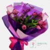 Bouquet: Los 10 Tulipanes en Papel Morado